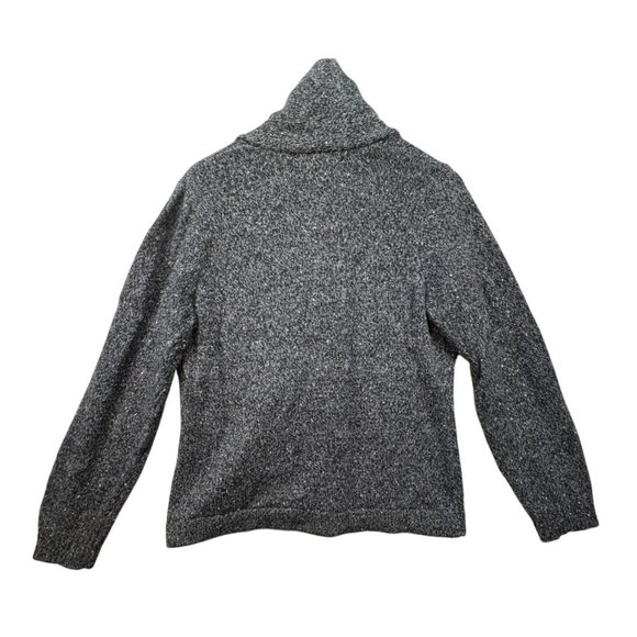 Woolrich Womens Petite Cardigan Sweater M Gray Button Closure & Patterned Design - Picture 12 of 14